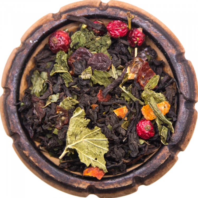 Чай черный ароматизированный - "Черный со смородиной" 50 гр